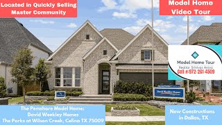 David Weekley Homes Pemshore Model Home- The Parks at Wilson Creek, Celina TX | Master Community