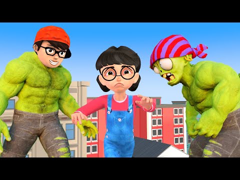 Scary Teacher 3D - NickHulk vs Giant Zombie play hide and seek Funny Animation