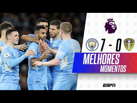 Gols e lances de Manchester City x Leeds United