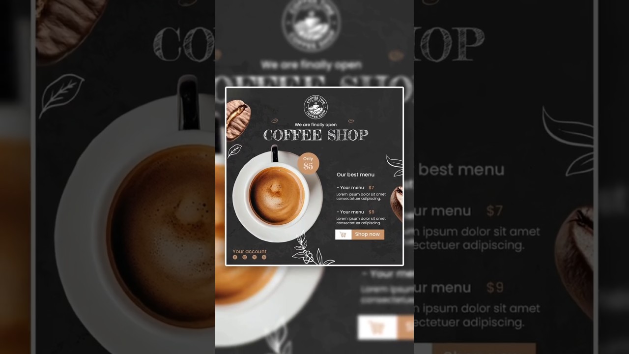 Creative Coffee Poster Design in Photoshop