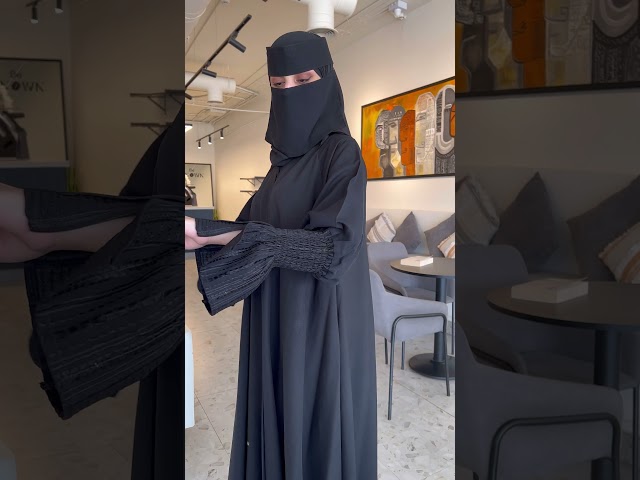 عباية مفتوحة باكمام كلوش مطاط