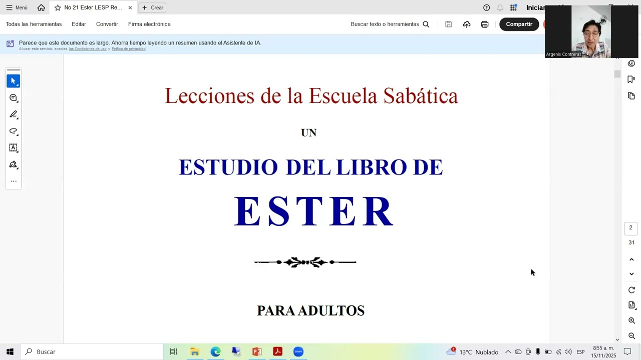 ESCUELA SABATICA 1905: EL LIBRO DE ESTHER. LECCION No. 4. Argenis Contreras.