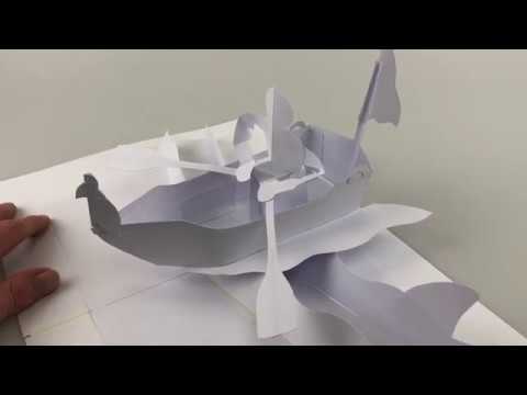 PopUpTober Day 23 - Boat 🦈 rowboat pop-up card