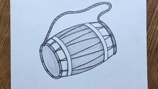 How to draw dhol step by step so easy