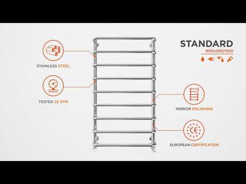 Водяна рушникосушарка Mario Стандарт 1.1.0209.01.P (4820111350438, 900x530, хром/сатин/білий глянець/чорний матовий/золото/бронза)