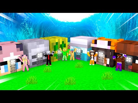ISY vs LARS vs FLO vs GAMBO vs SANDY vs RYAN HAUS?! - Minecraft TSUNAMI
