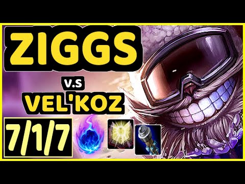 NOMANZ (ZIGGS) vs VEL'KOZ - 7/1/7 KDA BOTTOM ADC CHALLENGER GAMEPLAY - EUW