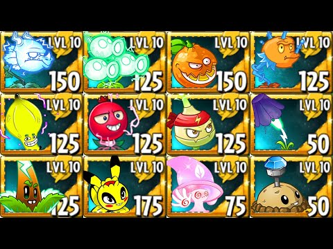 All ELECTRIC Plants Max Level Power-Up! in Plants vs. Zombies 2