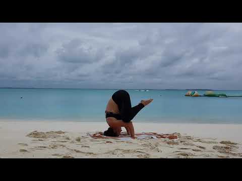 Aziza yoga at beach Maldives