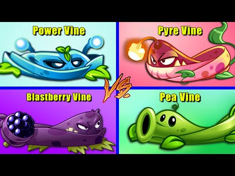 PVZ2 - POWER VINE vs PEA VINE vs PYRE VINE vs BLASTBERRY VINE - Who Will Win?