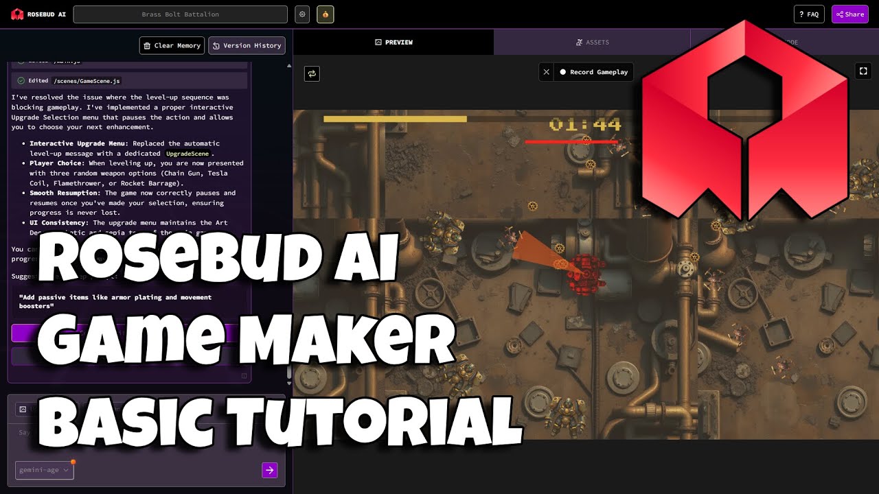Rosebud AI Game Maker - Basic Tutorial