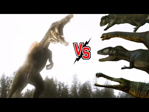 Spinosaurus Vs Palaxysaurus, Sarcosuchus, Rugops & Carcharodontosaurus | Monster Resurrected (2009)