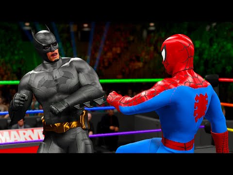 Spiderman vs Batman | Superhero Wrestling Battle  WWE 2K23