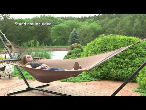 Ultimate Patio Soft-Spun Woven Rope Double Hammock Video