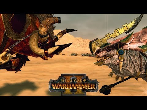 Taurox the Brass Bull vs. Gor-Rok the Great White Lizard - Total War Warhammer Multiplayer Gameplay