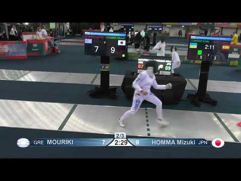 2022 229 T16 06 F E Cadets Individual Dubai UAE WCH 7 HOMMA JPN vs MOURIKI GRE