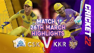 CSK vs KKR : Chennai Super Kings vs Kolkata Knight Riders Match Highlights IPL Prediction Cricket 22