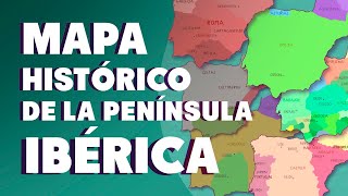 Mapa Histórico de la Península Ibérica para estudiar la Historia de España