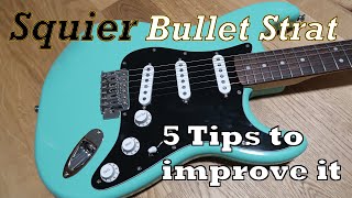 Video thumbnail for 5 Modding & Upgrade Tips to improve a Squier Bullet Strat by L&M Guitar Corner