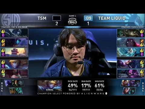 TSM Broken Blade Akali VS TL Impact Kennen Game 4 Highlights   2019 NA LCS Spring Finals