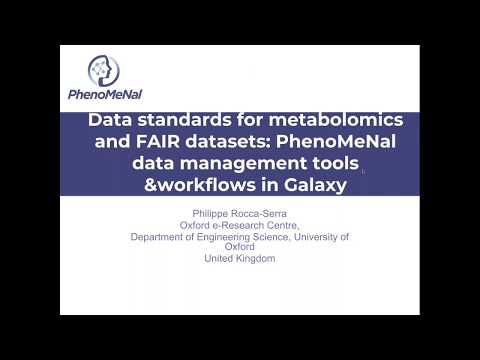 Data standards for metabolomics and FAIR datasets: PhenoMeNal data management workflows in Galaxy