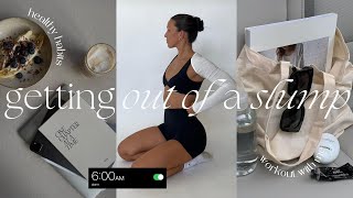 GETTING OUT OF A SLUMP | tips for finding motivation, creating healthy habits + workout w/ me