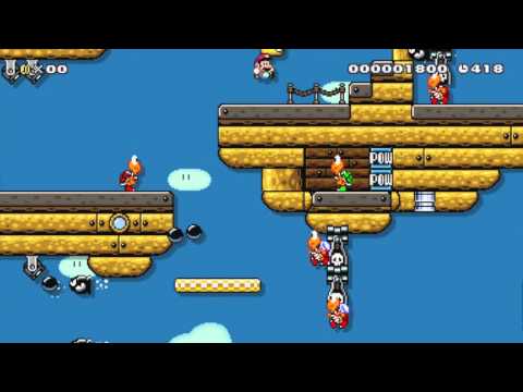 Koopa Airships by Martin - Super Mario Maker - No Commentary 1AF
