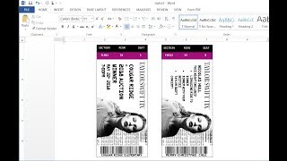 How to easily make custom Concert Tickets or Concert Ticket Invitations with MS Word