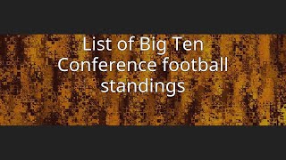 List of Big Ten Conference football standings