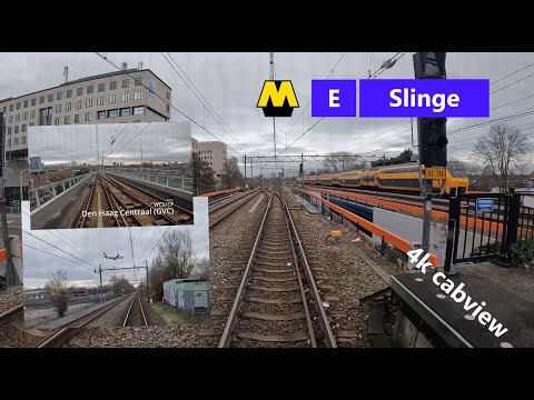4K Cabview| Metro Rotterdam |Full Circle Line E | Part 2: The Hague Central Station-Rotterdam Slinge