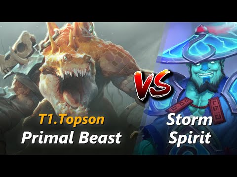 Topson mid Primal Beast vs Storm Spirit | First 10 minutes