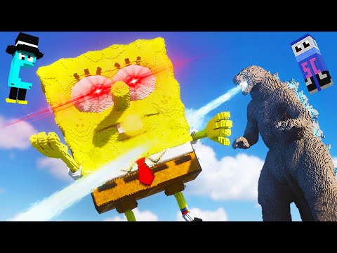 We Destroy Cursed Spongebob with Godzilla in Teardown Multiplayer!