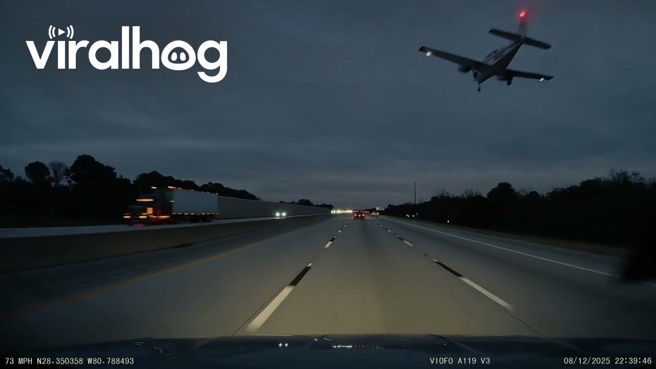 Plane Collides With Car During Emergency Landing on I-95 || ViralHog