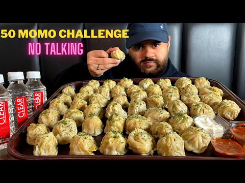 50 MOMOS CHALLENGE I 50 DUMPLING CHALLENGE I EATING CHALLENGE I FOOD CHALLENG VIDEO I MOMO MUKBANG