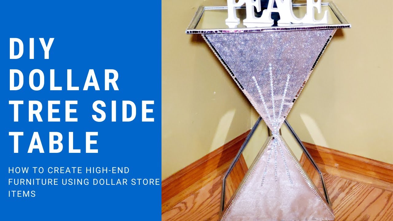 DIY Dollar Tree Mirrored Side Table