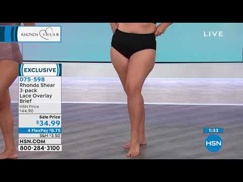 Rhonda Shear 3pack Lace Overlay Brief