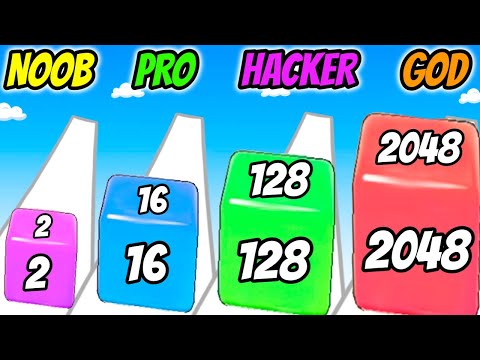 Cube Run 2048 - NOOB vs PRO vs HACKER vs GOD