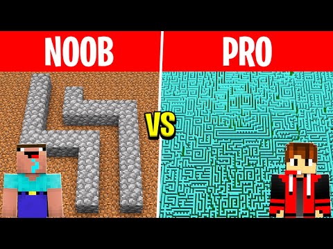 NOOB Vs PRO Infinite Maze Challenge In Minecraft !!!