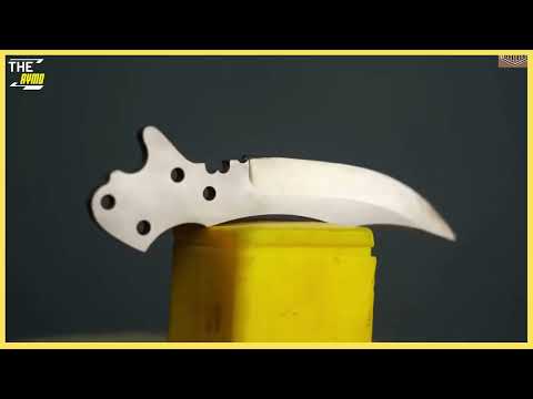 Rusted Drill Bit Forged into a 24K GOLD Plated BUTTERFLY KNIFE