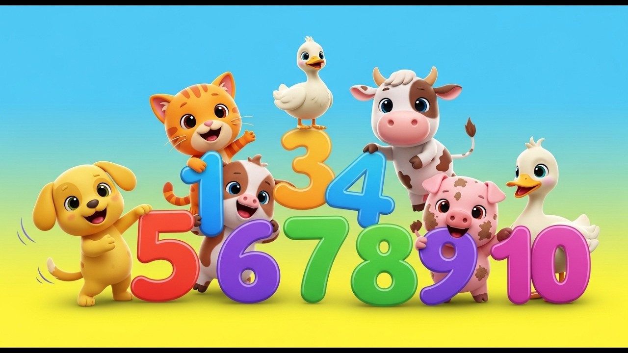 Counting Animals Song | Learn Numbers 1–10 for Kids | Fun Preschool Nursery Rhyme