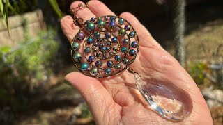 Crystal & Wire Spiral Sun Catcher