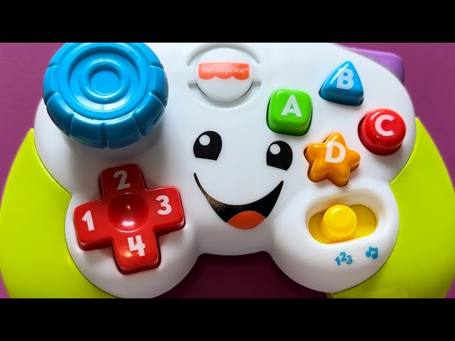 Vídeo relacionado con Fisher-Price Game and Learn Controller, Teaching First Words, Letters, Numbers, Colours and Shapes with Songs and Sounds, Ages 6-36 Months, FWG12, Pack of 1