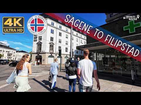 ☀️🚶Oslo City Walk: from Bjølsen/Sagene to Filipstad/Aker brygge  (4K Ultra, 60fps) #norway #oslo 🇳🇴