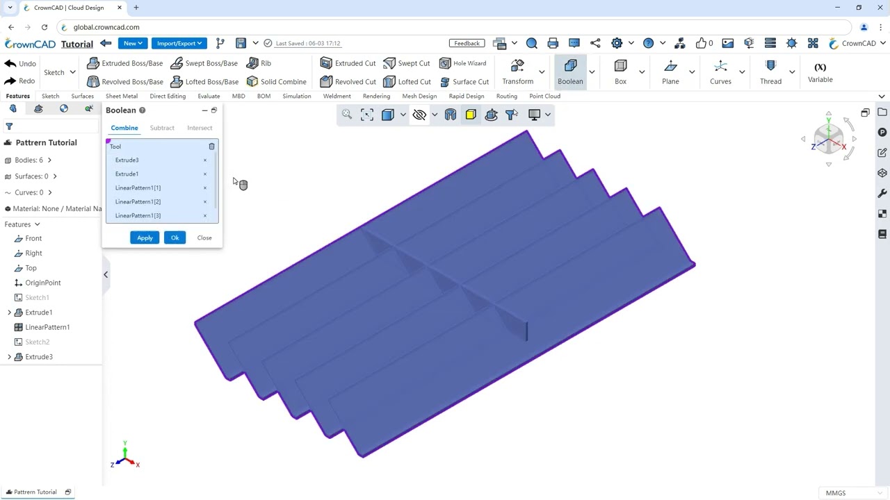 CAD Tutorial | Pattern in CrownCAD