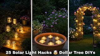 🤯 25 New & EXCITING Dollar Tree SOLAR LIGHT GARDEN HACKS | Patio & Outdoor DIY Decorations