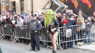 Lady Gaga goes to Letterman in Jacket and panties