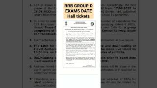 Railway Group D phase1 Exams dates and hall ticket download details#shorts#railway#jobs#hallticket
