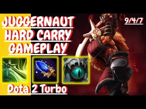 Juggernaut 9/4/7 [HARD CARRY] [DOTA 2 Turbo Gameplay] 7.30