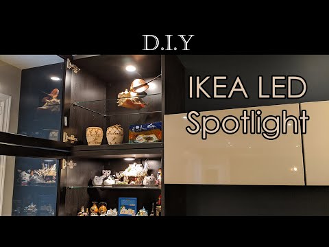 How to run IKEA Omlopp LED light cable behind drywall for IKEA Besta wall units?