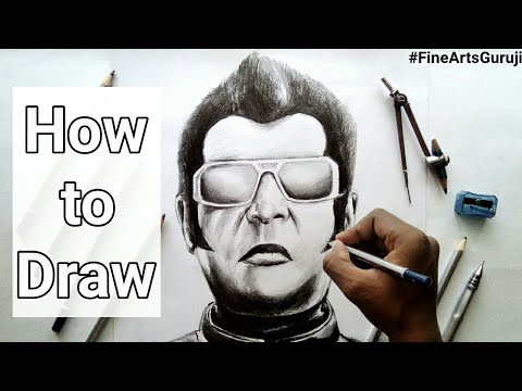 How to draw Robot 2.0 Rajinikanth Step by step for Beginners ! Video